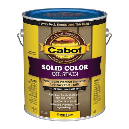 Cabot Cabot Solid Color Oil Low VOC Solid Tintable Deep Base Oil-Based Alkyd Deck Stain 1 gal 140.0007607.007